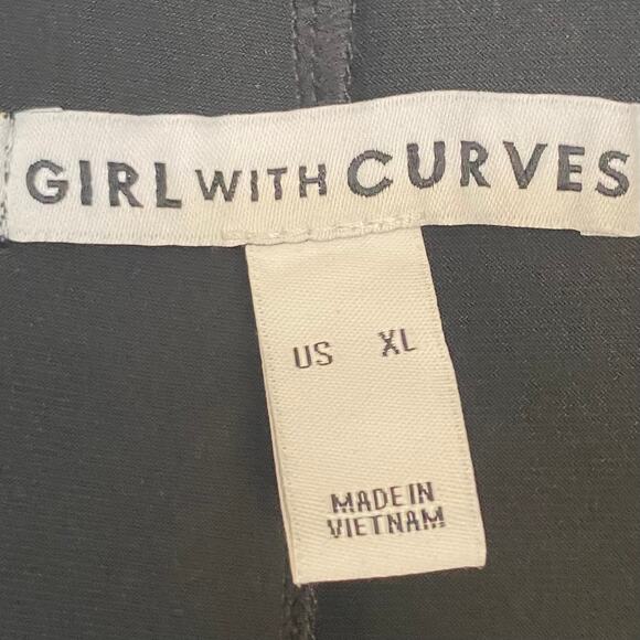 GIRL WITH CURVES NWOT Knit Midi Dress with Flutter Sleeve Black Size XL Slit Hem - Picture 5 of 6